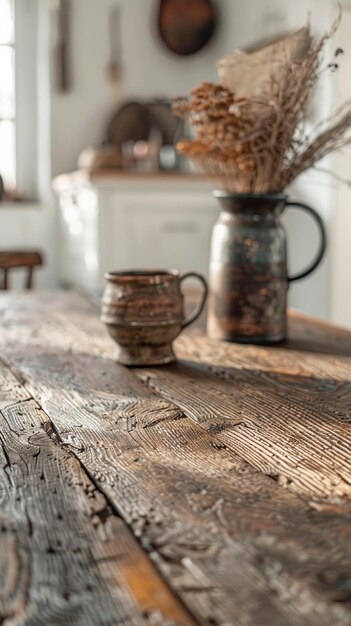 Photo a detailed view of a handmade wooden table reveals the genuine essence of artisan craftsmanship and natural allure