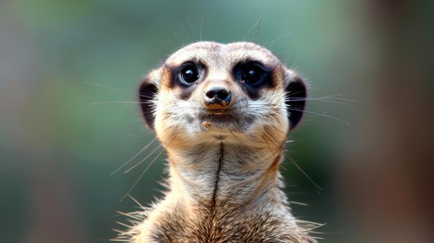 A detailed view of a meerkat highlighting its amusing expression