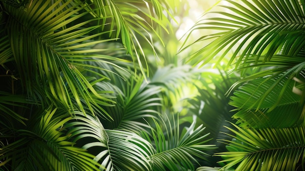 Detailed view of palm leaves perfect for tropical themes