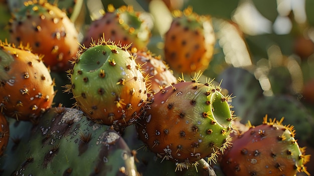 A Detailed View of a Prickly Pear Cactus Fruit