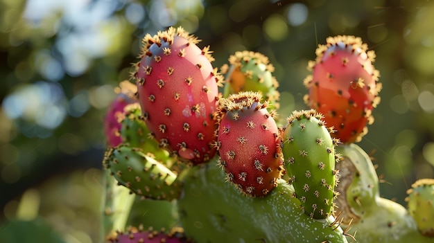 A Detailed View of a Prickly Pear Cactus Fruit