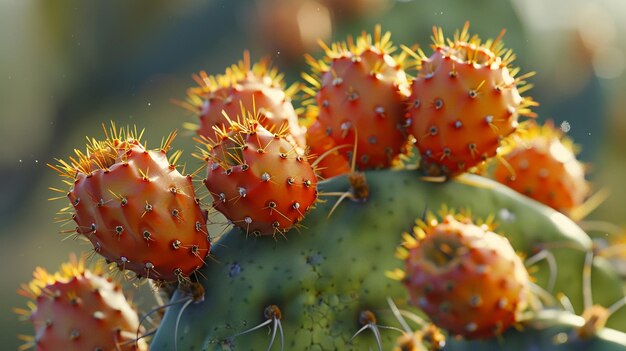 A Detailed View of a Prickly Pear Cactus Fruit