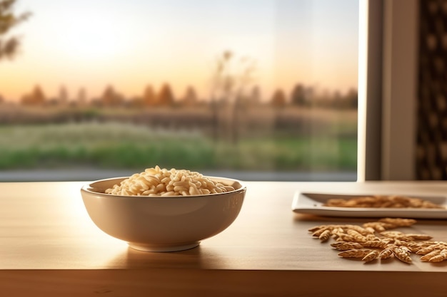 A detailed view of puffed rice cereal