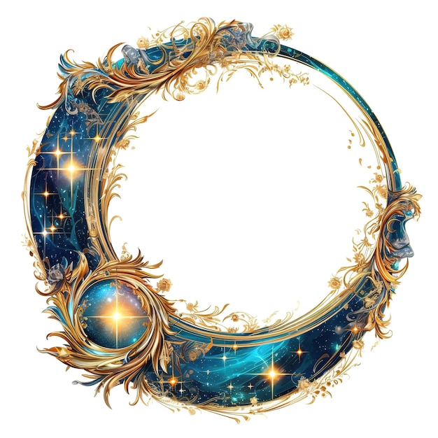 detailed watercolor circle Frame