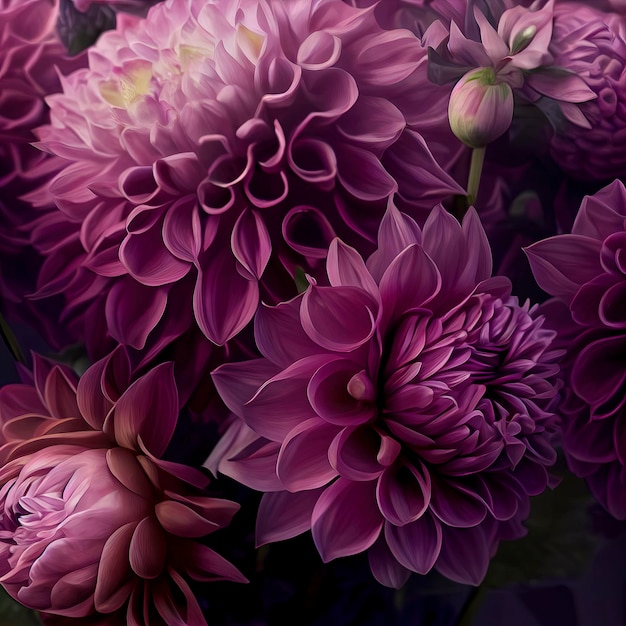 Details of Dahlia flowers