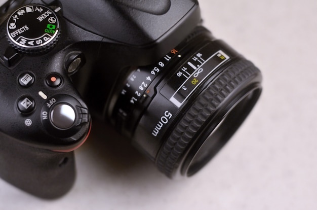 Details of modern digital SLR photocamera