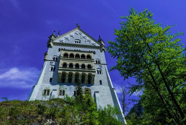 The details of Neuschwanstein Castle in Germany.