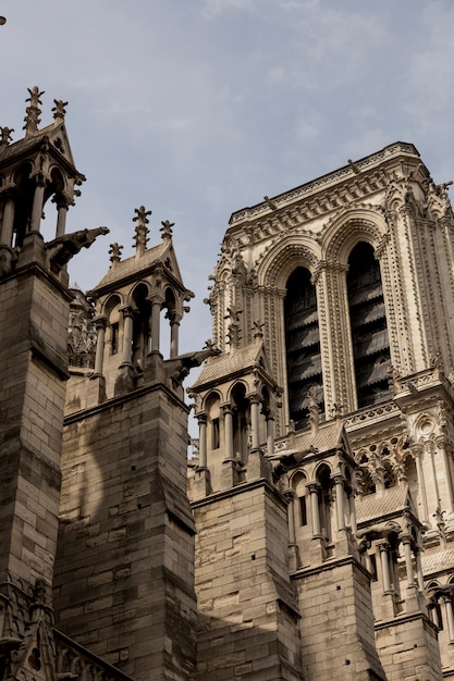 Details of the Notre Dame Church in Paris, France.