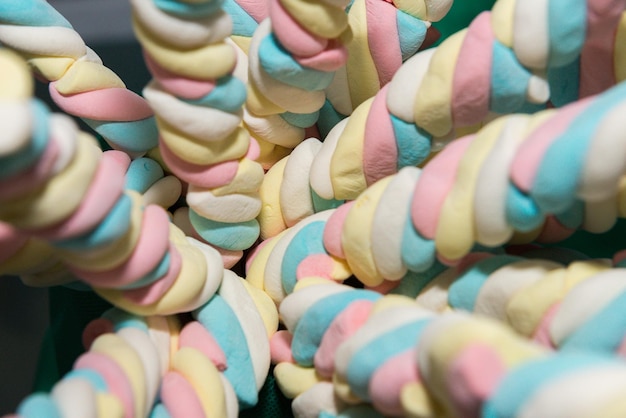 Details of some sweets made from marshmallow for a birthday party