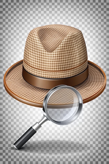 Photo detective hat isolated on transparent background