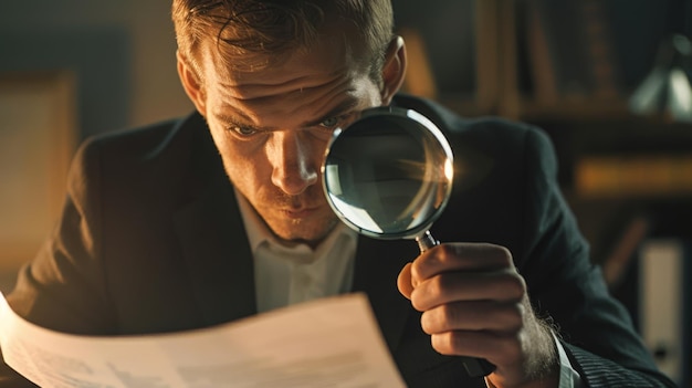 Detective Searching with Magnifying Glass