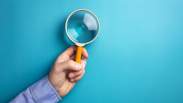 Detectives Hand Holding Toy Magnifying Glass