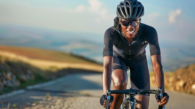 Photo determined cyclist on rural road