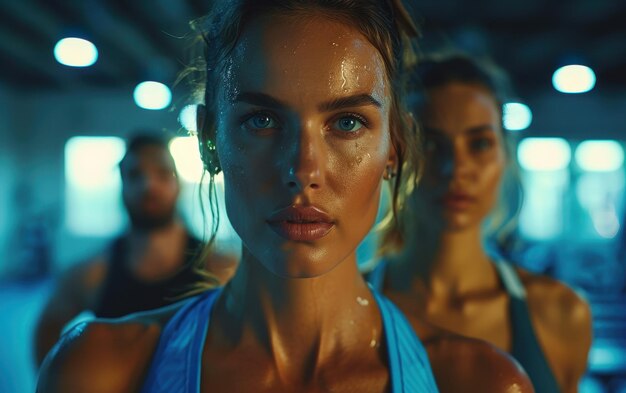 A Determined Glance After An Intense Workout Session In A Fitness Center