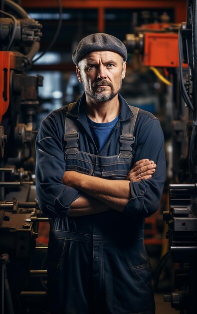 Photo determined male machinist portrait