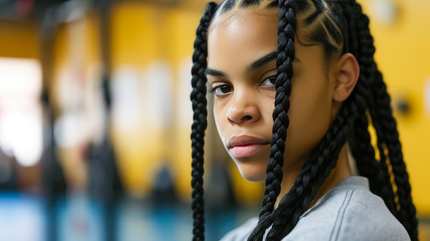 Determined Young Boxer of Diverse Backgrounds