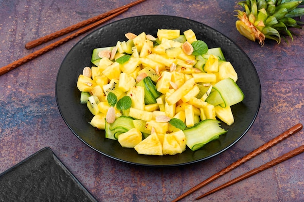 Detox pineapple cucumber salad healthy clean food