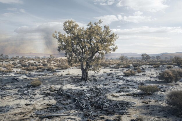 Devastated Joshua tree forest in Mojave National Preserve