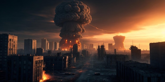 A devastating explosion obliterates the city