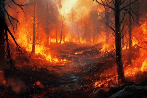 Devastating Forest Fire A Tragic Natural Disaster Generative AI