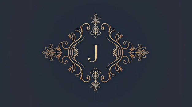 Photo develop a luxury photography logo with an elegant j monogram embellished with gold foil accents or intricate patterns conveying sophistication