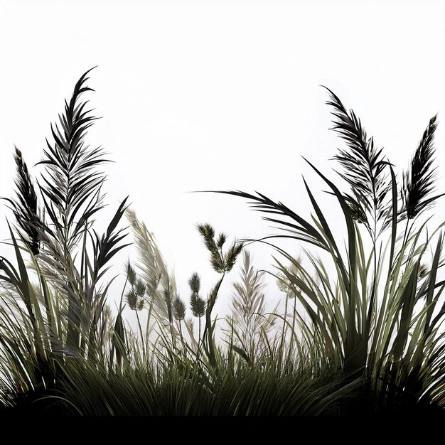 Photo develop a realistic grass border silhouette with lifelike textures heights and organic