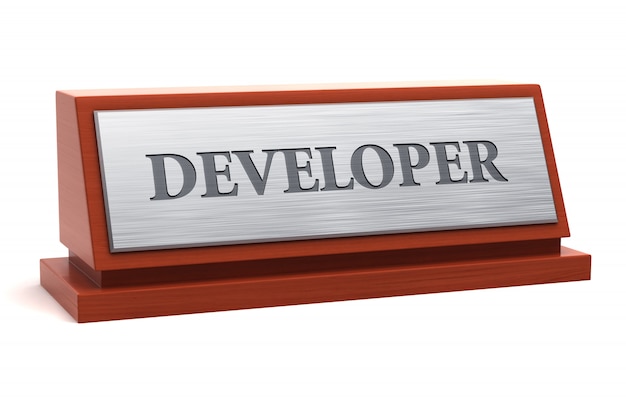 Developer job title on nameplate