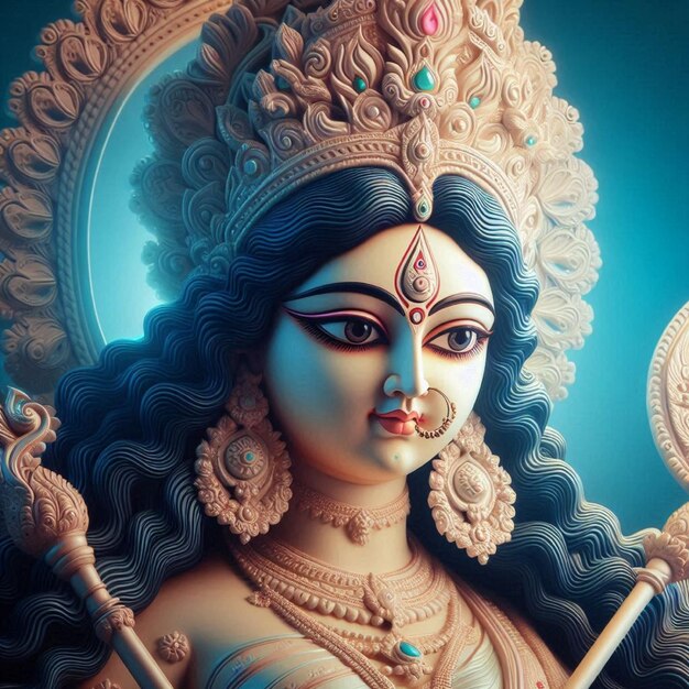 Photo devi durga ma beauty symbolized in navaratri festival celebrations