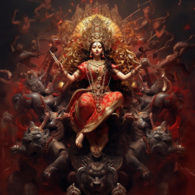 Devi durga puja 2023 banner poster background