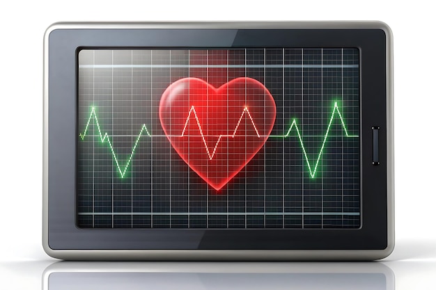 Photo a device showing heart rate readings isolated on a transparent background