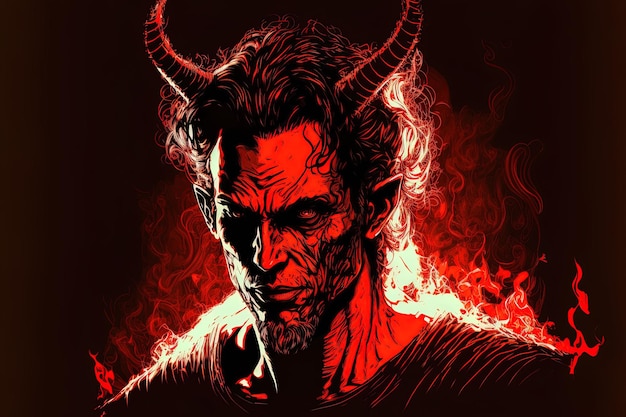 Devil sketch in a digital art style