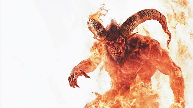 Photo a devil with horns on the face of a ram