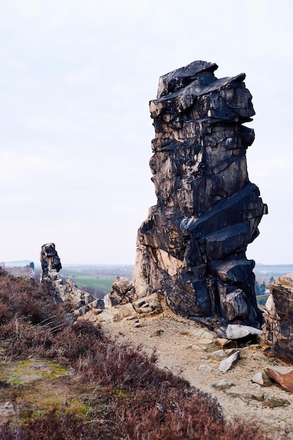 Devil39s Wall rock formation in the Harz mountains SaxonyAnhalt Germany