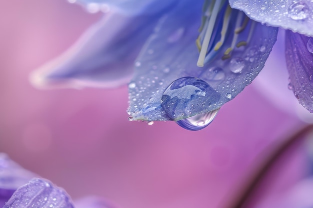 Dew Drop on Delphinium Petal