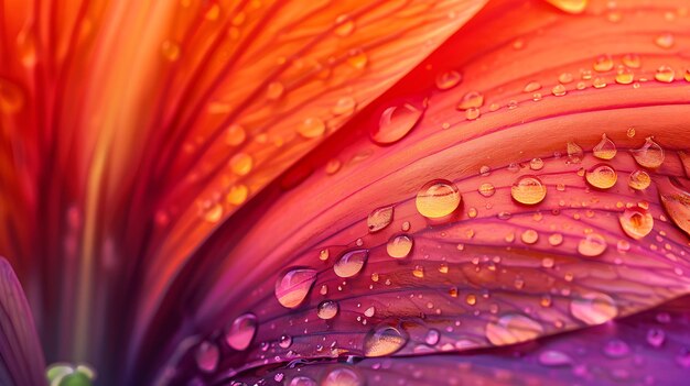 Photo dew drops on flower petals