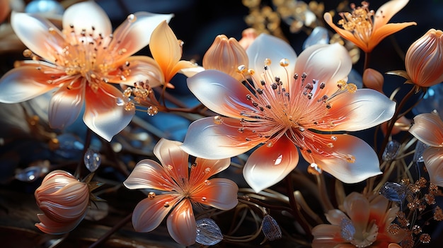 dew drops on flowers