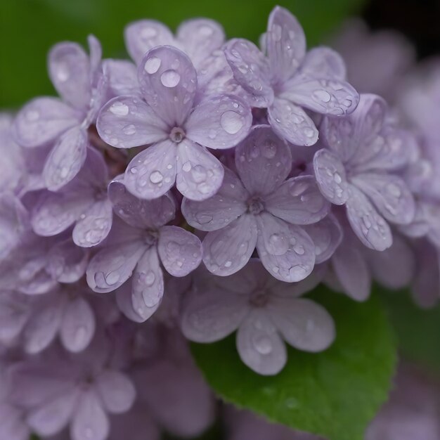 Photo dewkissed lilac blossoms against a dark background in springtime