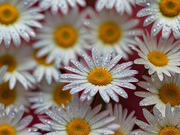 Dewy Daisy Petals CloseUp HighQuality Nature Stock Photo