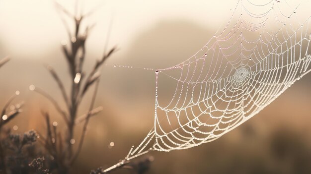 Dewy Spider Web at Dawn