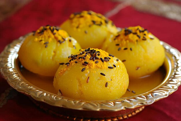 Photo dhokla steamed dhokla and mustard seeds decoration bright an indian celebrations lifestyle cuisine