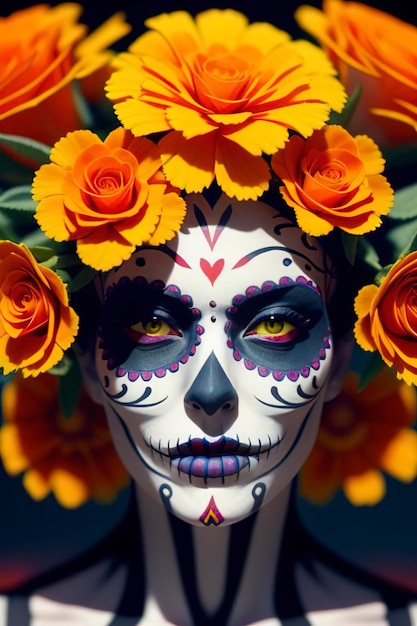 Dia de los Muertos aka Day of the Dead and La Catrina illustration