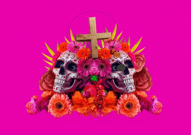 Dia de los muertos collage design