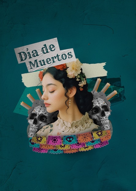 Dia de los muertos collage design