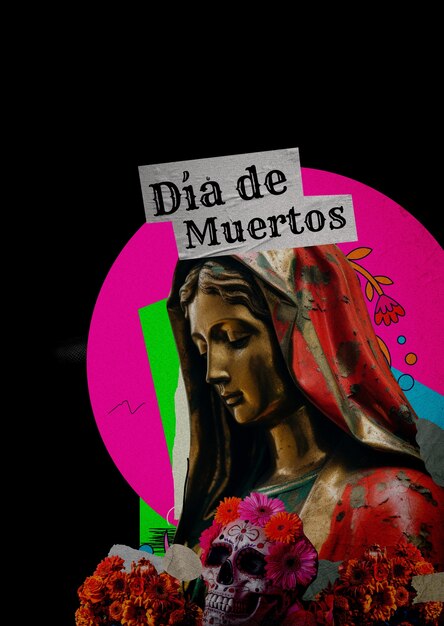 Dia de los muertos collage design