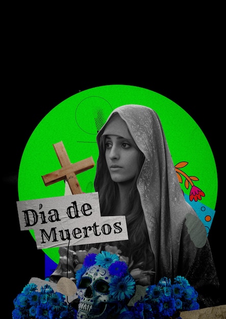 Dia de los muertos collage design