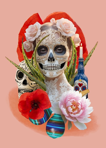 Dia de los muertos collage design