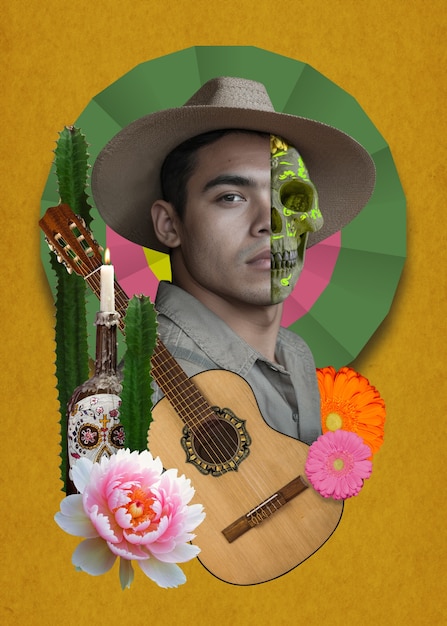 Dia de los muertos collage design