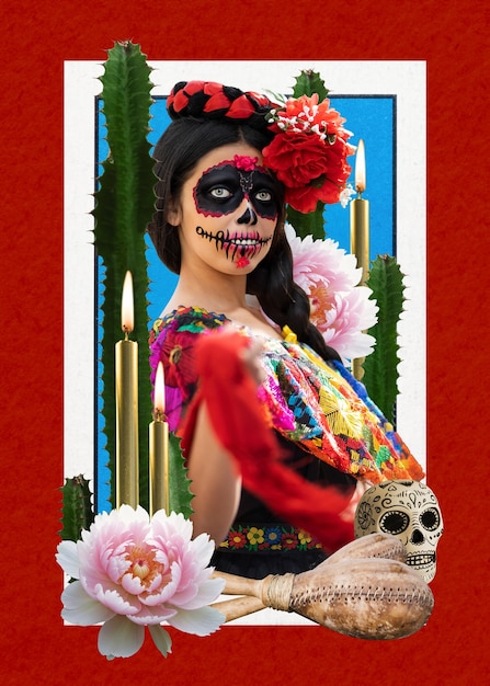 Dia de los muertos collage design