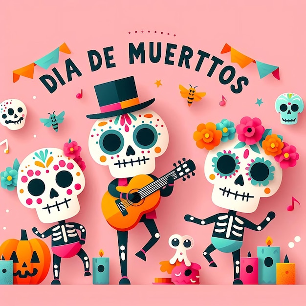 Photo dia de muertos background illustration