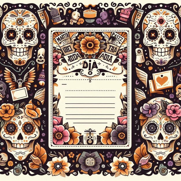 Photo dia de muertos card